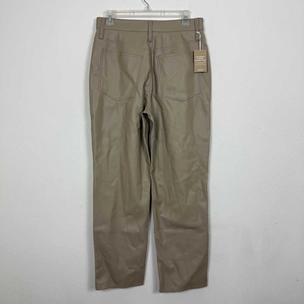 Madewell The Perfect Vintage Straight Jean Faux Leather Edition Pumice NWT Sz 28 - Picture 6 of 11